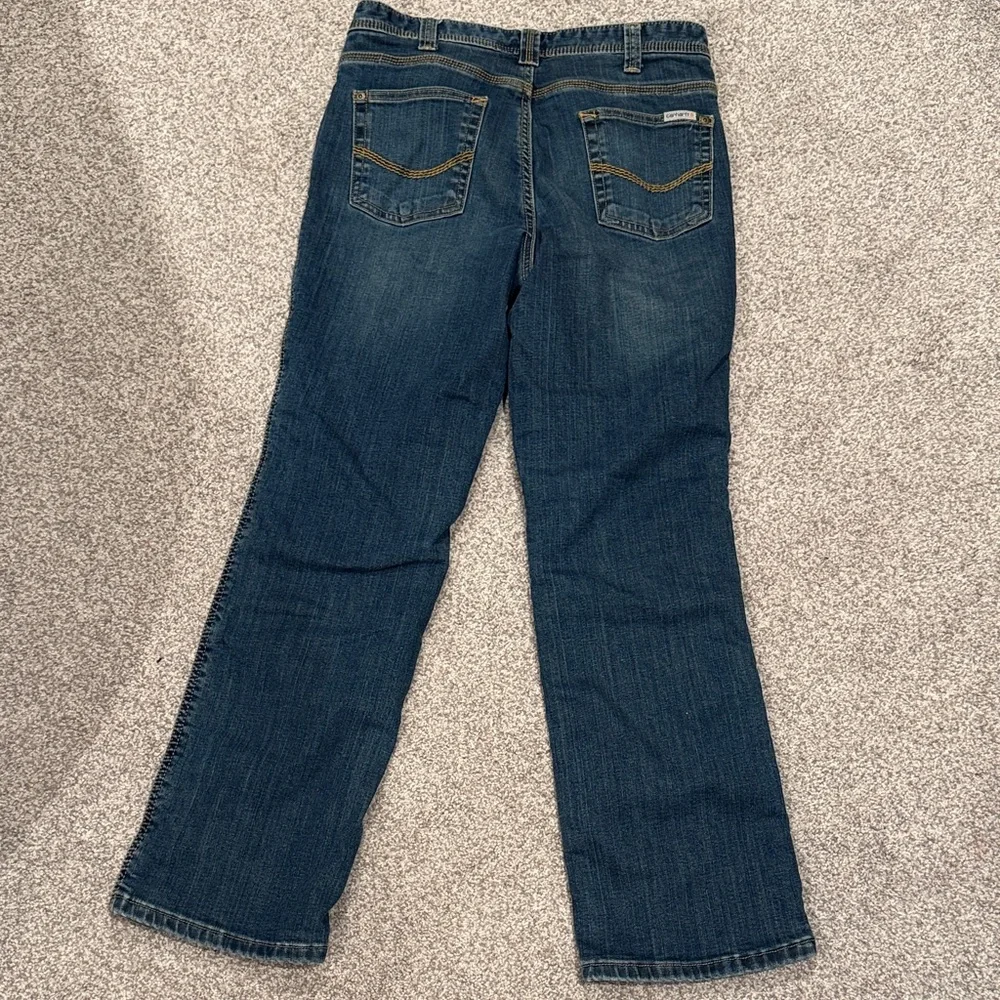 Carhartt Women's Dark Blue Straight Jeans - Picture 5 of 5